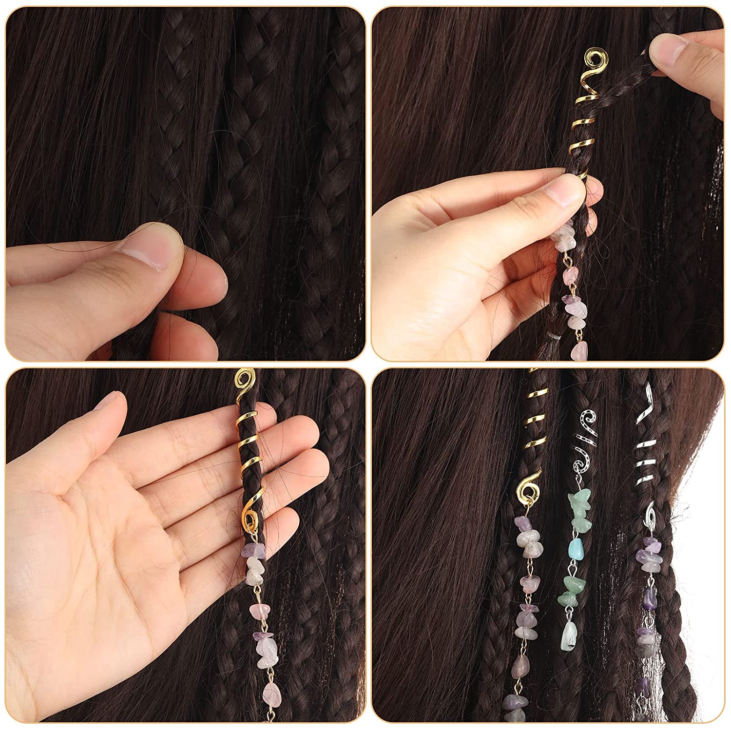 6 Pcs Braid Hair Accessories Celtic Hair Jewelry Alloy Dreadlock